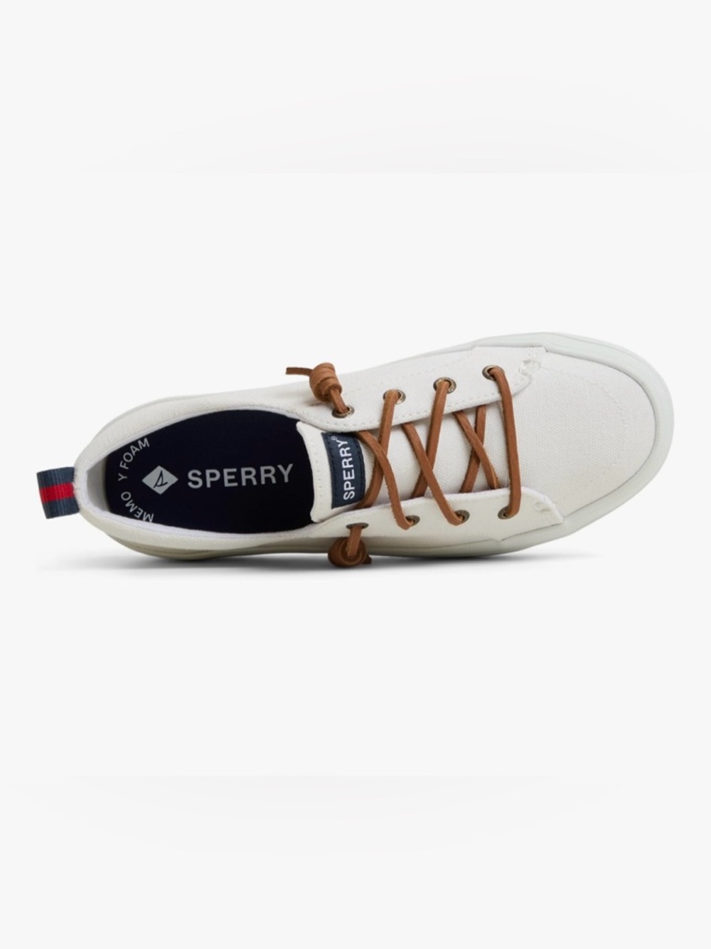 Sperry Crest Vibe Platform Sneaker in Woven White Sz 6.5